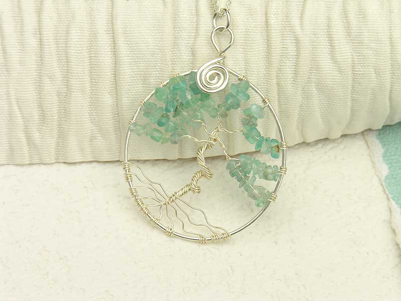 Tree Of Life Pendant Sky Blue Apatite